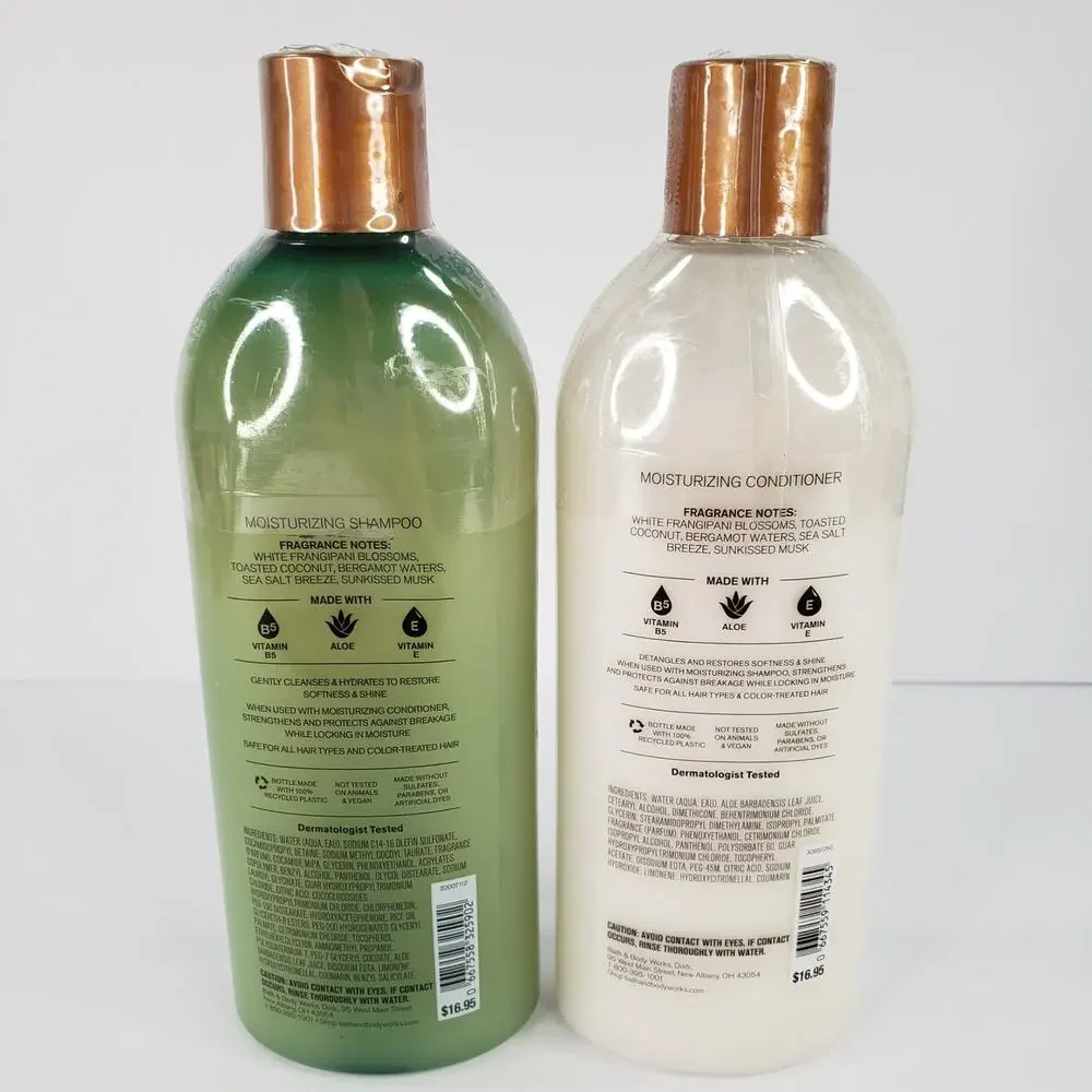 Bath & Body Works AT THE BEACH Shampoo & Conditioner Full Size Set